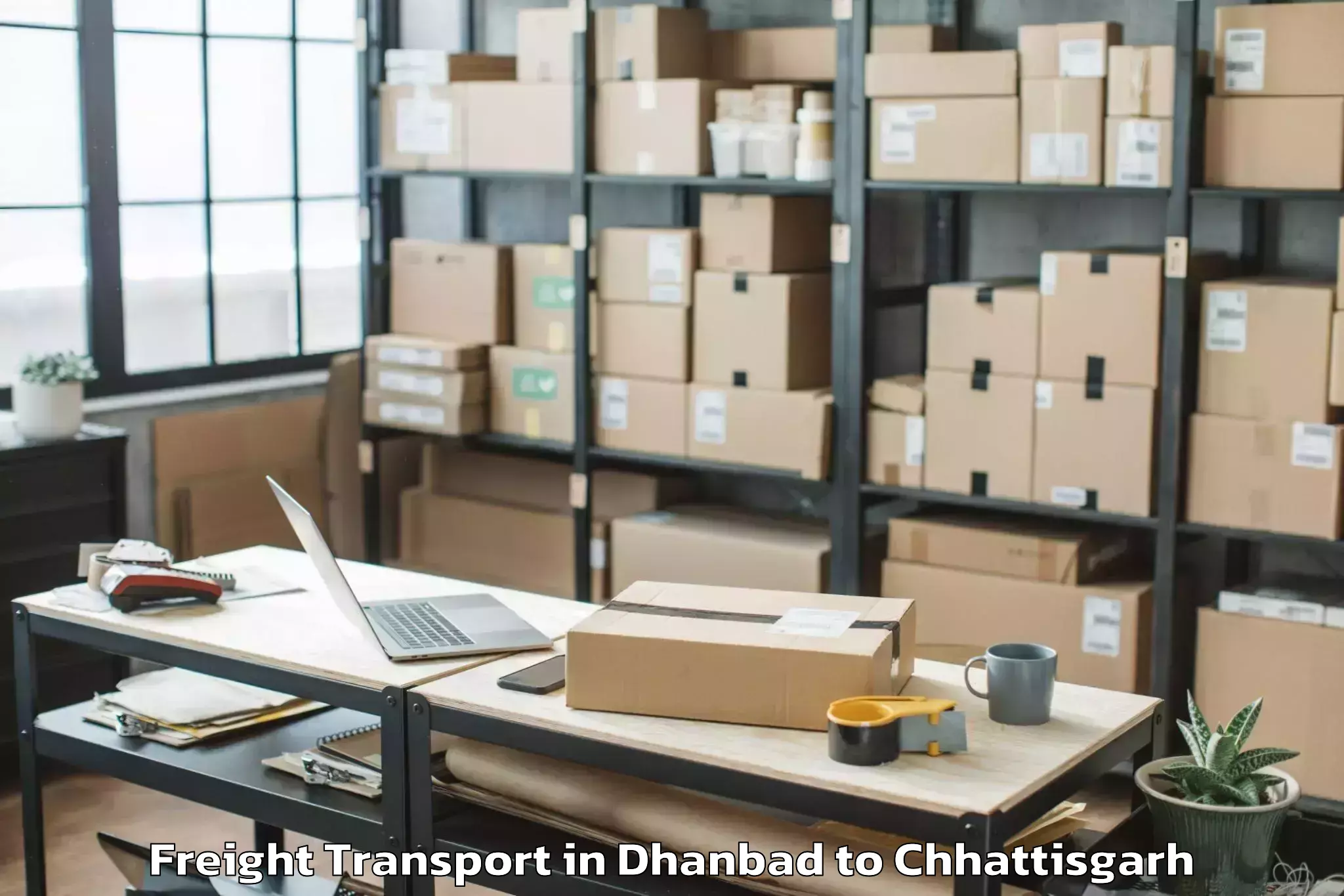 Expert Dhanbad to Pandit Ravishankar Shukla Univ Freight Transport